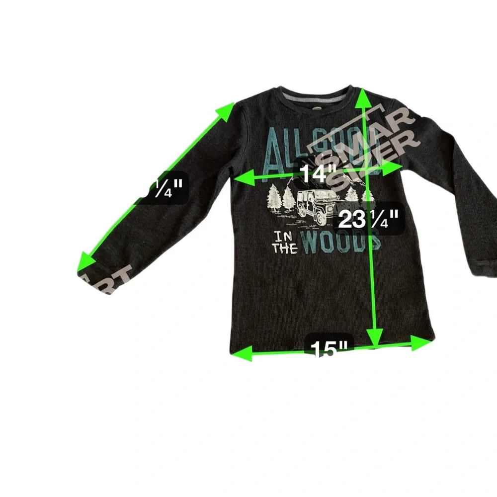 Old Navy Black 'All Good in the Woods' Long Sleeve Tee Termal